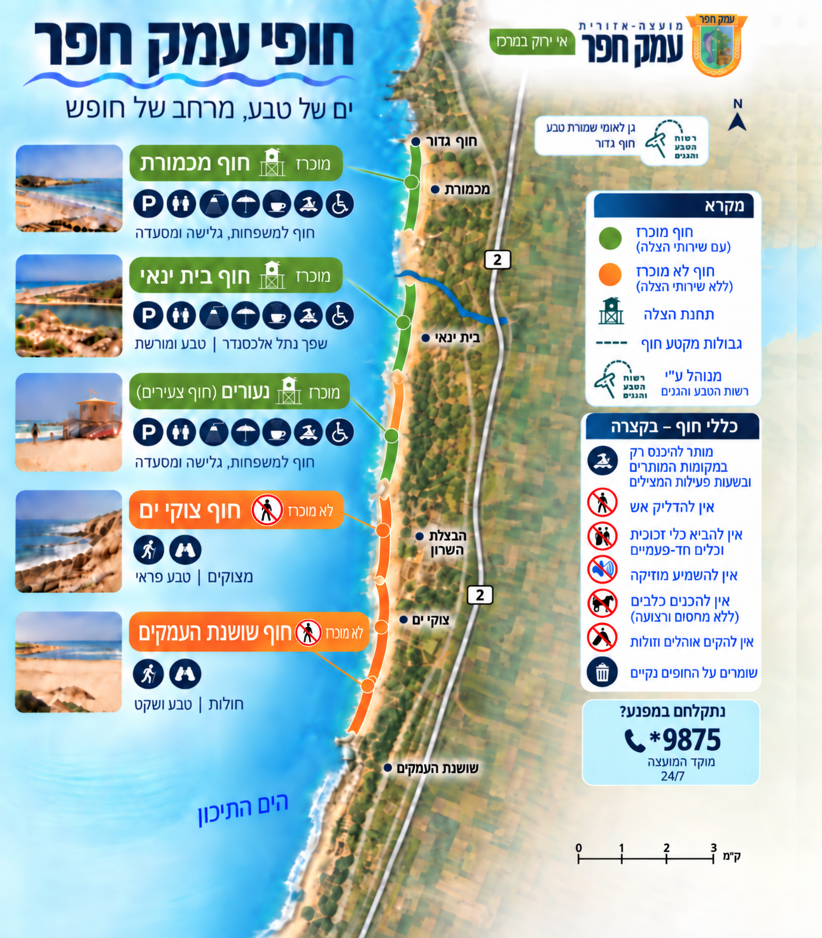 מפת חופי העמק