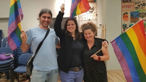 היידי מוזס (במרכז) עם ליאור לב-רן ואיתן גילור מילר