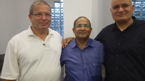 מזכ"ל תנועת המושבים ויו״ר התאחדות חקלאי ישראל, מאיר צור, מזכיר הוועדה החקלאית עמק חפר, עופר דנין,  ומזכ"ל התאחדות חקלאי ישראל, אבשלום (אבו) וילן