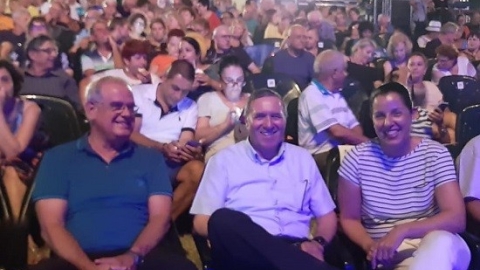ראשת המועצה דר גלית שאול עם ראשי המועצה לשעבר נחום איצקוביץ ורני אידן